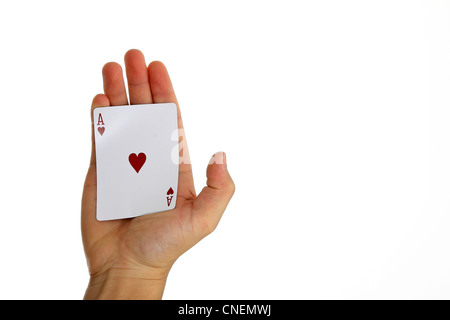 Ace of Hearts a tenu à Palm Banque D'Images