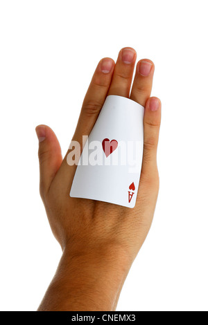 Ace of Hearts a tenu dans la main Banque D'Images