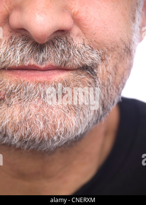 Extreme close up portrait of a man smiling Banque D'Images