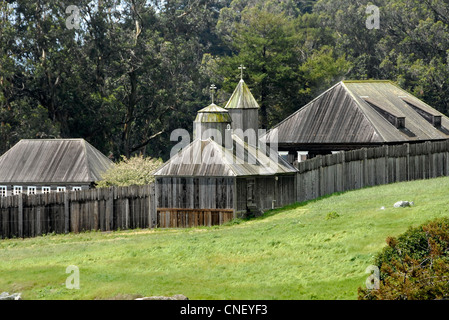 Chapelle Orthodoxe russe à Fort Ross sur la côte de Sonoma en Californie, USA Banque D'Images