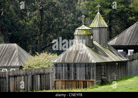 Chapelle Orthodoxe russe à Fort Ross sur la côte de Sonoma en Californie, USA Banque D'Images