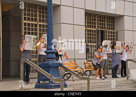 Les spectacles de danse chariot à la bibliothèque principale de San Francisco Banque D'Images