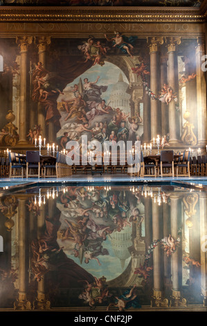 Hall peint Old Royal Naval College Greenwich, Angleterre, RU Banque D'Images