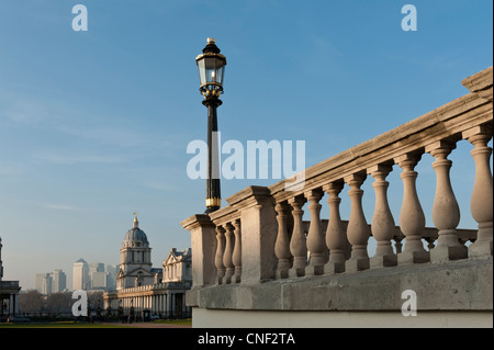 Old Royal Naval College vue depuis les marches de la Maison de la Reine. Greenwich London UK Banque D'Images