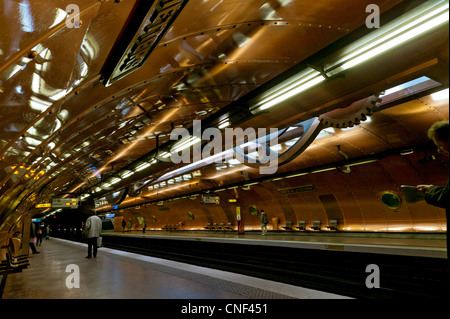 La station de métro Arts et Métiers, Paris, France Banque D'Images