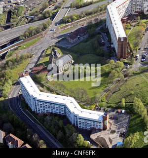 Image aérienne de Park Hill Flats à Sheffield Banque D'Images