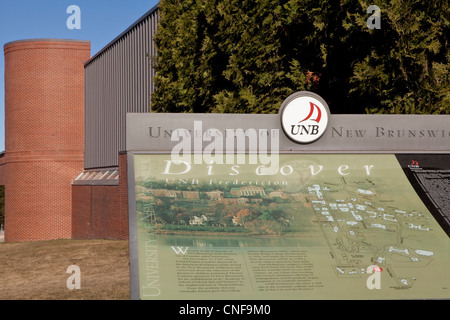 Université du Nouveau-Brunswick (UNB) Carte du campus est photographié à Fredericton, Nouveau-Brunswick Banque D'Images