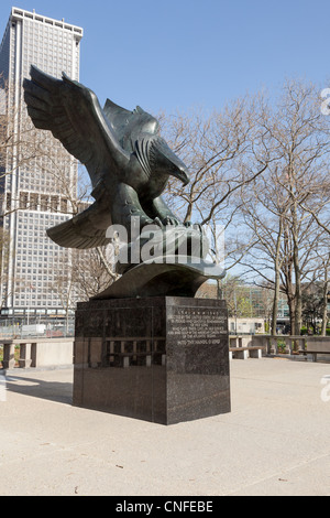 Mémorial à marin perdu en mer dans l'Atlantique à Battery Park à Manhattan New York Banque D'Images