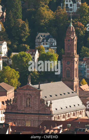 Vue de la vieille ville de Heidelberg Philosophenweg l, Heidelberg, Allemagne. Banque D'Images