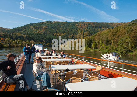 Croisière sur le Neckar, Allemagne. Banque D'Images