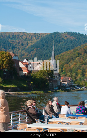 Croisière sur le Neckar, Allemagne. Banque D'Images