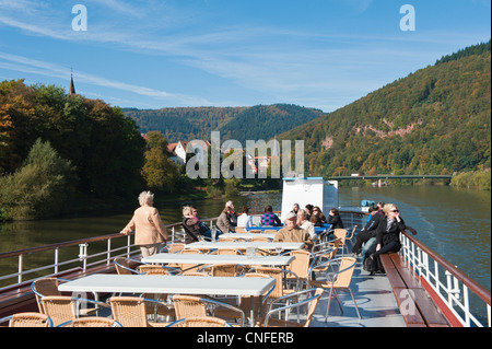 Croisière sur le Neckar, Allemagne. Banque D'Images