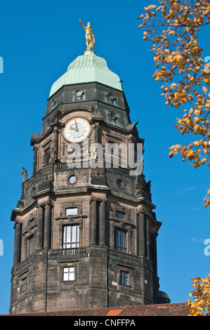 Nouvel hôtel de ville de Dresde, en Allemagne. Banque D'Images