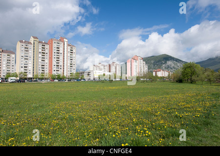 Une vue de la ville de bâtiments à Nova Gorica, Slovénie Banque D'Images