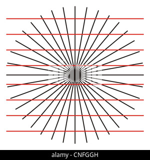 Illusion optique, blocs colorés, des formes différentes Banque D'Images