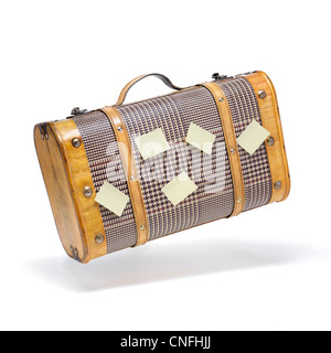 Valise classique en battant avec motion vide post-it pour les messages. Banque D'Images