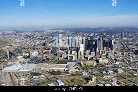 Photographie aérienne skyline Dallas Texas Banque D'Images