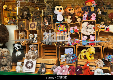 Peluches en vitrine afficher Banque D'Images