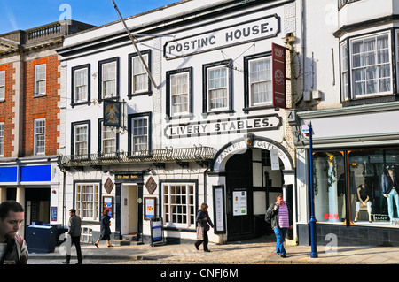 Angel House et d'imputation de l'hôtel Couleurs à Guildford High Street, Surrey, UK Banque D'Images