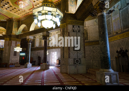 Intérieur de la mosquée Al Haram Al Sharif. esplanade des mosquées. Vieille ville de Jérusalem. Israël Banque D'Images