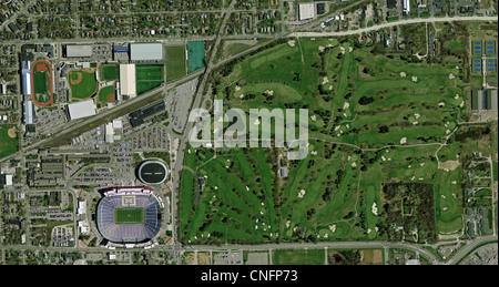 Photo aérienne du site de l'Université du Michigan Ann Arbor installations sportives
