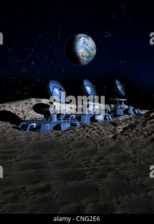 Art tableau satellite lunaire