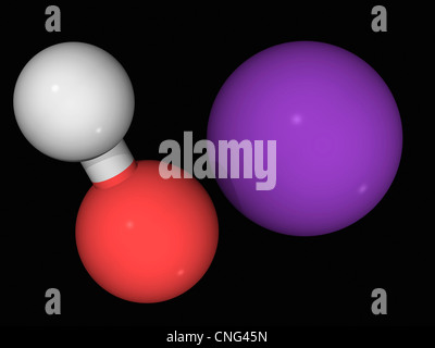 Molécule d'hydroxyde de potassium Banque D'Images