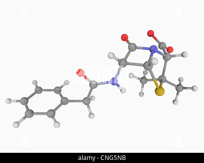 La pénicilline G molécule pharmaceutique Banque D'Images