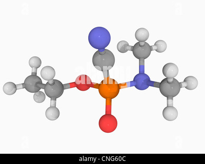Molécule d'agents neurotoxiques tabun Banque D'Images