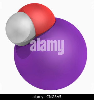 Molécule d'hydroxyde de potassium Banque D'Images