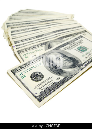 Pile de 100 $ US Dollar Bills Banque D'Images