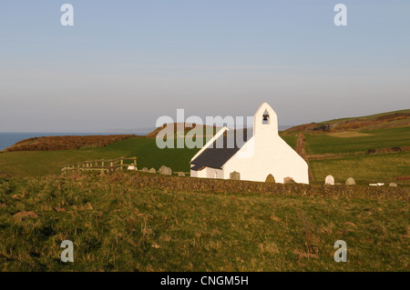 L'église de la Sainte Croix Eglwys y Grog Mwnt Ceredigion Cardigan Bay Wales Cymru UK GO Banque D'Images