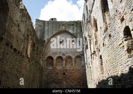 Le Château de Chepstow - la Grande Tour - Chepstow est un château normand situé au-dessus des rives de la rivière Wye dans le sud-est du pays de Galles. La construction a commencé en 1067, moins d'un an après Guillaume le Conquérant est couronné roi d'Angleterre. Construit par Norman lord William FitzOsbern. Banque D'Images