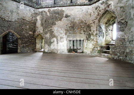 Le Château de Chepstow - Martens tour construite 1288-93 par Roger Bigod- Chepstow est un château normand situé au-dessus des rives de la rivière Wye dans le sud-est du pays de Galles. La construction a commencé en 1067, moins d'un an après Guillaume le Conquérant est couronné roi d'Angleterre. Construit par Norman lord William FitzOsbern. Banque D'Images