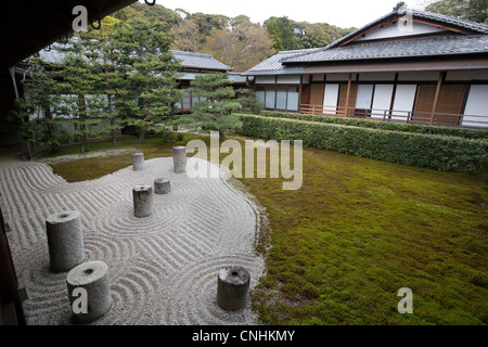 Les jardins zen à Tohfuku-ji temple Tōfuku-ji, dans, Higashiyama, près de Kyoto, au Japon. Conçu par Shigemori Mirei. Banque D'Images