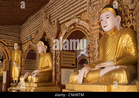 Détail de la décoration du temple, Thanboddhay Paya, Monywa, Birmanie. Le Myanmar. Thambuddhei Banque D'Images