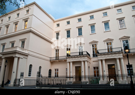 La construction de la Société royale. Maisons inscrites sur Carlton House Terrace, London, UK Banque D'Images