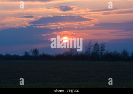 Parapente et du coucher du soleil solitaire Banque D'Images