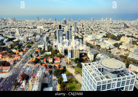 Aerial skyline de Tel Aviv, Israël. Banque D'Images