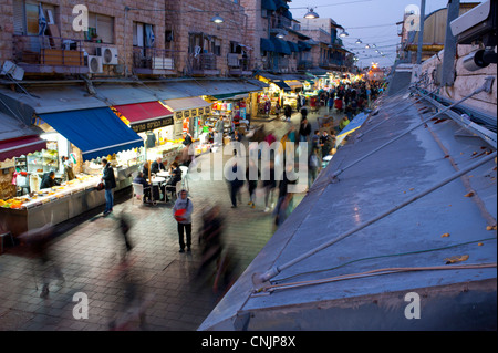Moyen Orient Israël Jérusalem sur vue sur le marché de nuit mehane Yehuda Banque D'Images