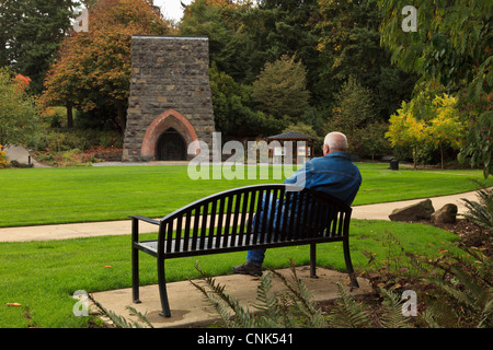 USA (Oregon), Lake Oswego, George Rogers Park, la première fournaise de fer sur la côte ouest. (MR) Banque D'Images