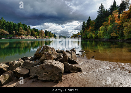 USA (Oregon), Lake Oswego, George Rogers Park, la rivière Willamette. HDR, Digital Composite Banque D'Images