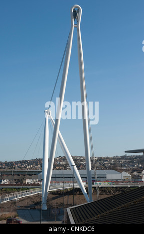 Passerelle sur la rivière Usk à Newport Banque D'Images