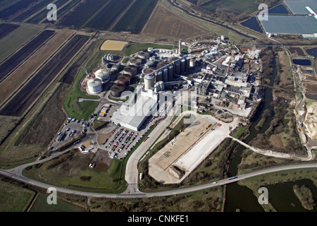 Vue aérienne de British Sugar PLC, fabrique de sucre, Wissington, King's Lynn PE 33 9 QG Banque D'Images