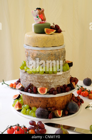 Célébration du fromage gâteau de mariage Banque D'Images