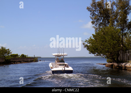 Florida Upper Key Largo Florida Keys, Blackwater Sound, Florida Bay, Largo Sound Canal, bateau de pêche, FL120331049 Banque D'Images