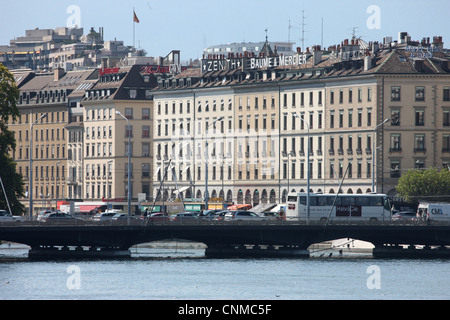 Pont du Mont Blanc, Genève, Suisse, Europe Banque D'Images