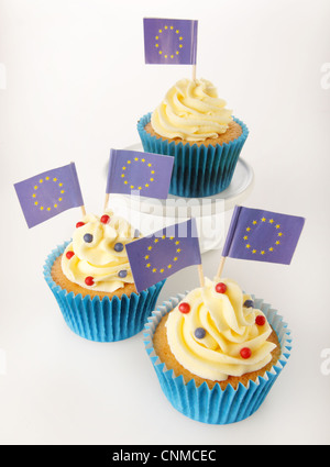 CUPCAKES DE L'UNION EUROPÉENNE Banque D'Images