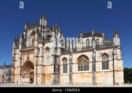 L'Abbaye de Batalha de style gothique manuéline (Mosteiro de Santa Maria da Vitoria), l'Estrémadure, Portugal, Europe Banque D'Images