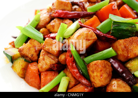 La cuisine chinoise,poulet Kung Pao. Banque D'Images